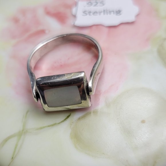 Stress Relief Anxious Ring Spinner Luster MOP 925 - Picture 2 of 11